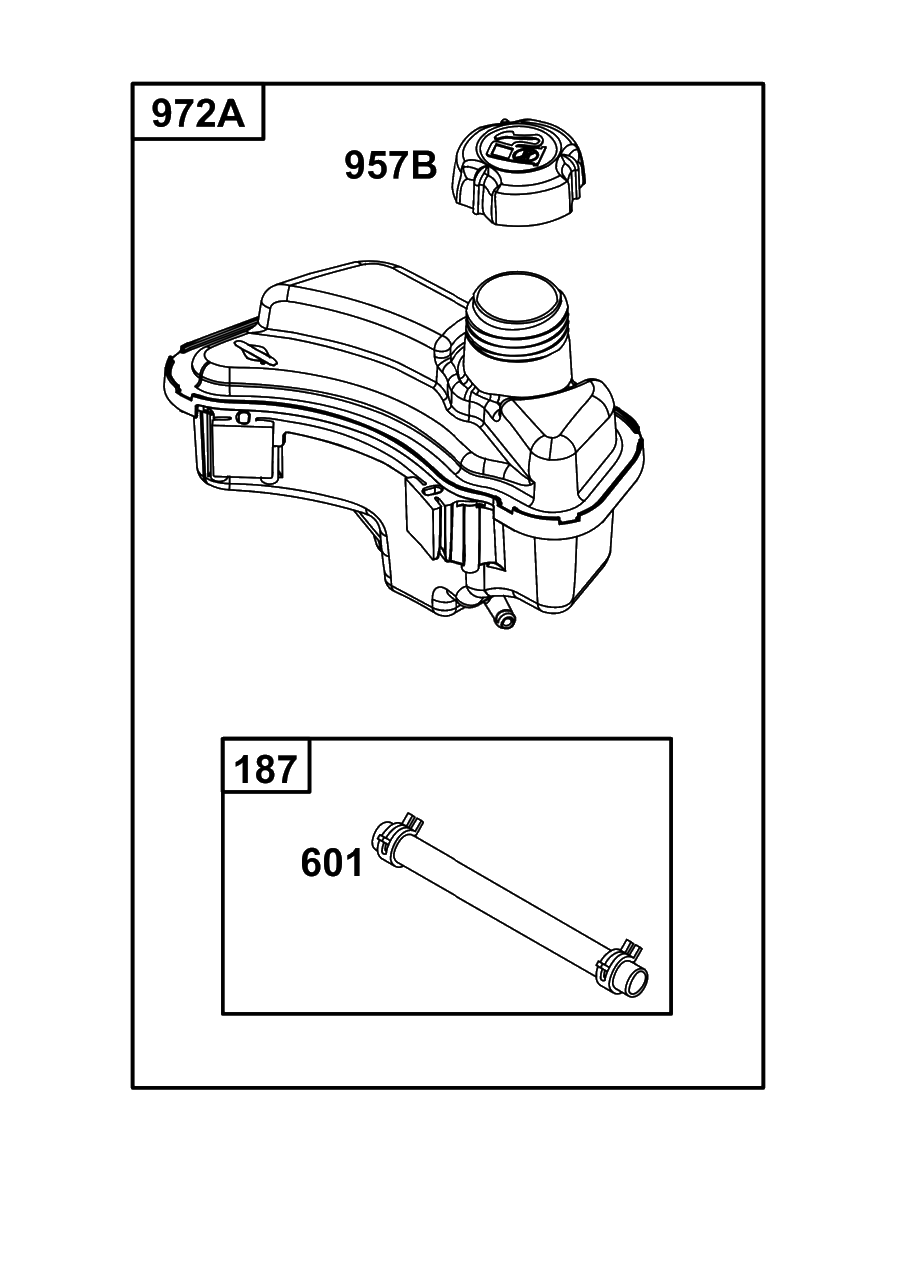 Fuel Supply Group Diagram and Parts List for 8P502-0026-H5  Briggs and Stratton Engine